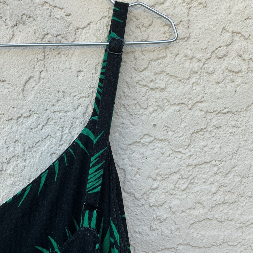 Tommy Bahama Palm Print Maxi Summer Dress Large Green Black Strappy Boho - Picture 3 of 4
